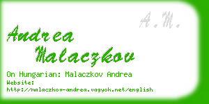 andrea malaczkov business card